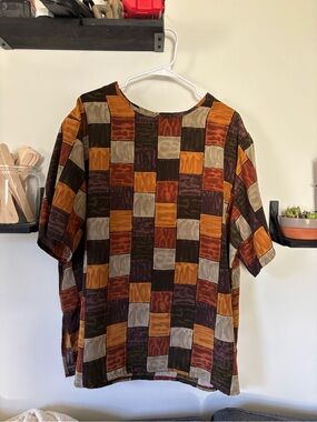 Studio C Abstract Geometric Print Relaxed Blouse
